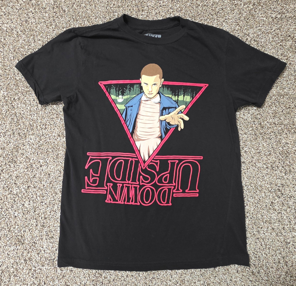 Stranger Things Eleven Upside Down Shirt Mens Small Black Loot Crate Exclusive